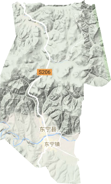 东宁镇地形地图