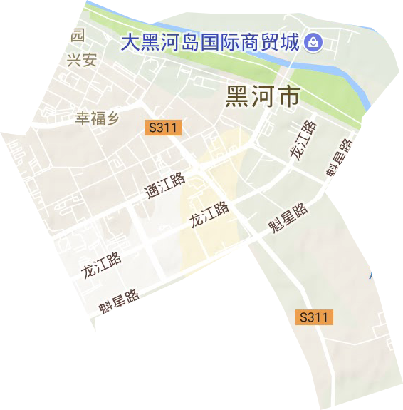 花园街道地形地图