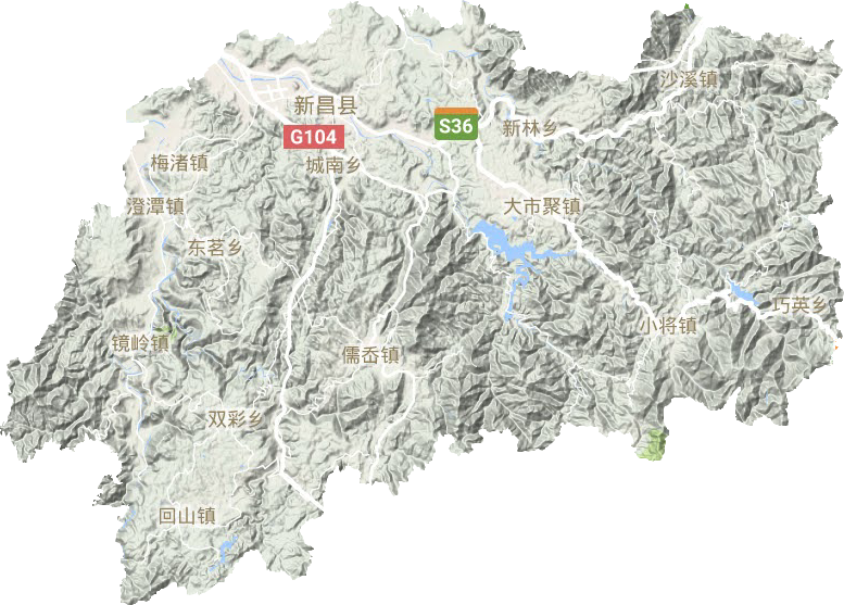 新昌县地形地图