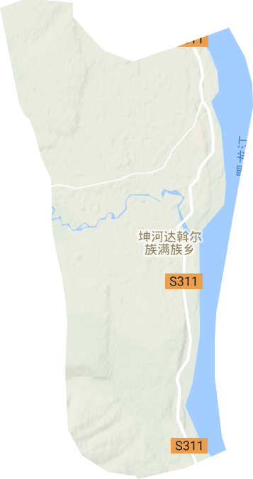 坤河乡地形地图