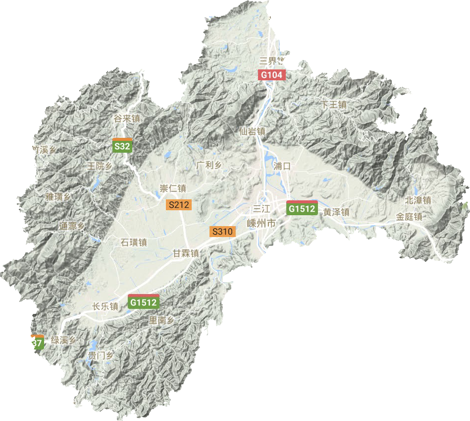 嵊州市地形地图