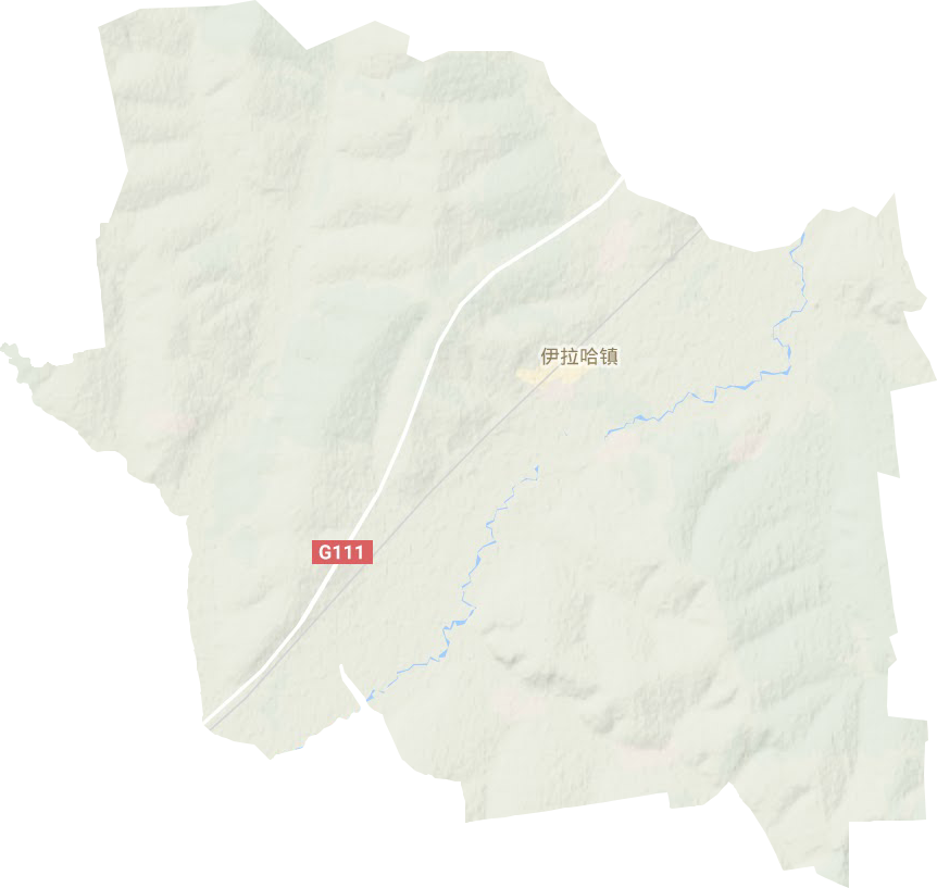 伊拉哈镇地形地图