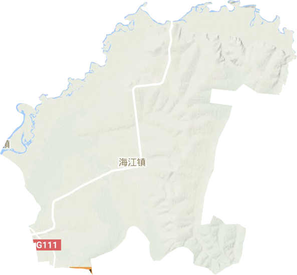 海江镇地形地图