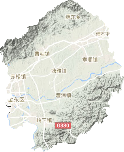 金东区地形地图