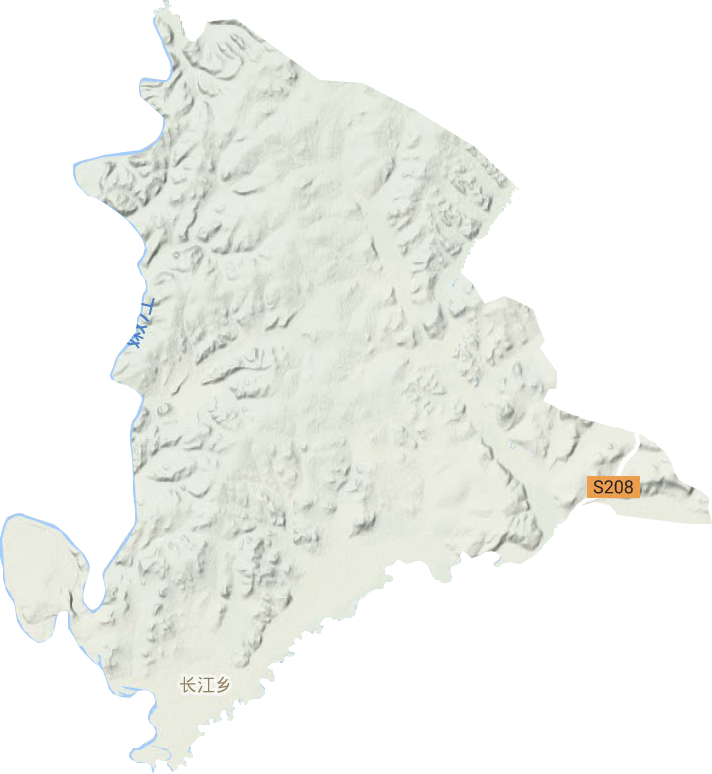 长江乡地形地图