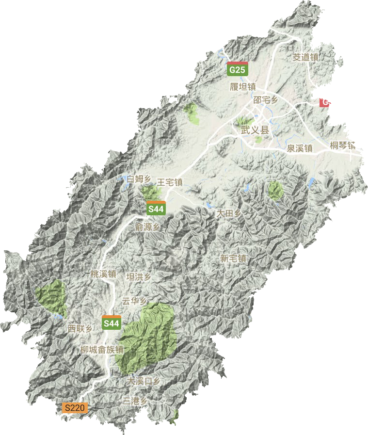 武义县地形地图