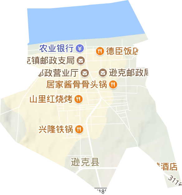 奇克街道地形地图