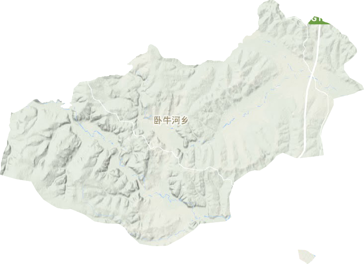 卧牛河乡地形地图