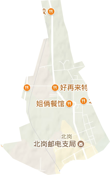 北岗街道地形地图
