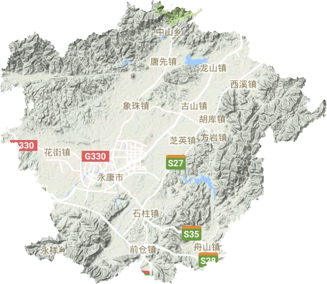 永康市地形地图