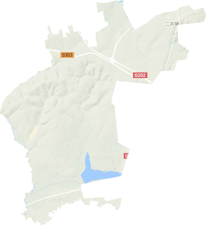 二井镇地形地图