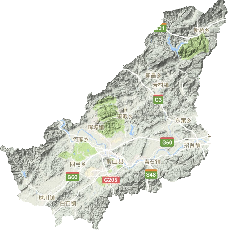 常山县地形地图