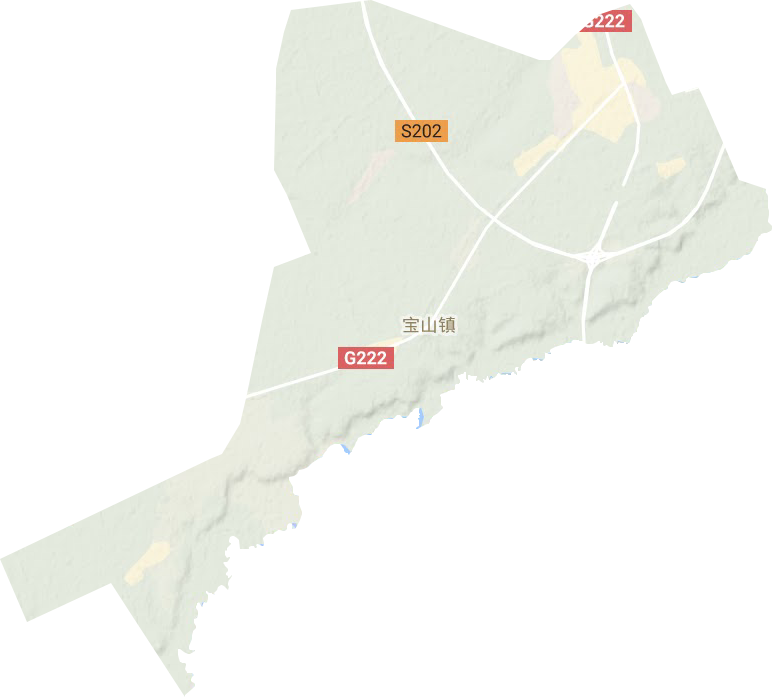 宝山镇地形地图