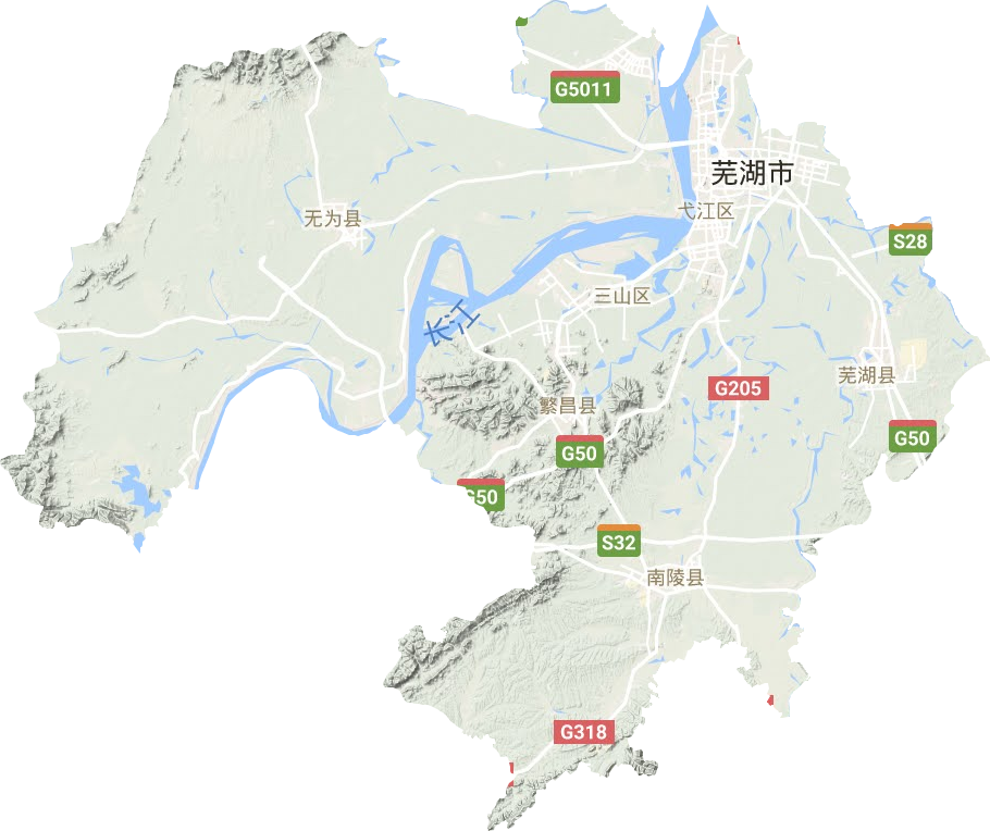 芜湖市地形地图