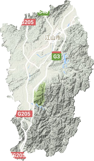 江山市地形地图