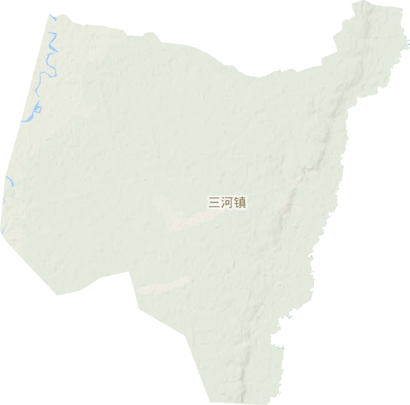 三河镇地形地图