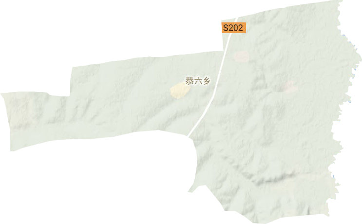 恭六乡地形地图