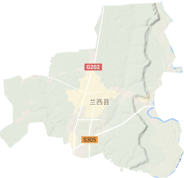 兰西镇地形地图