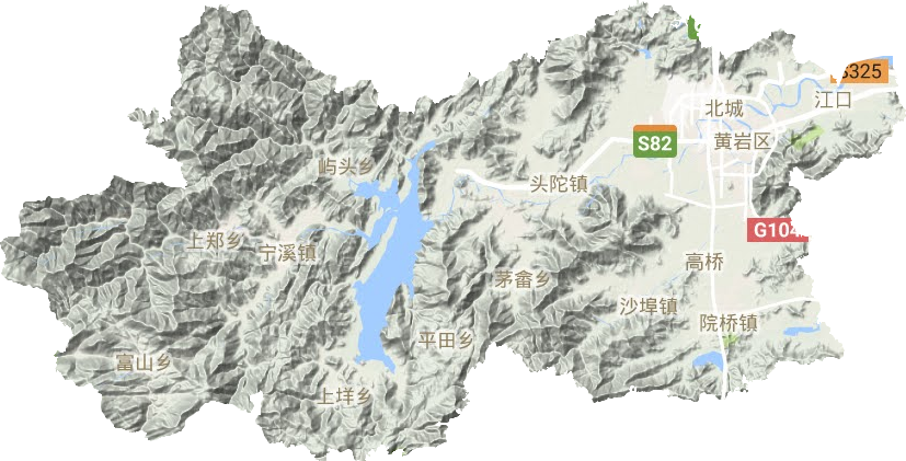 黄岩区地形地图