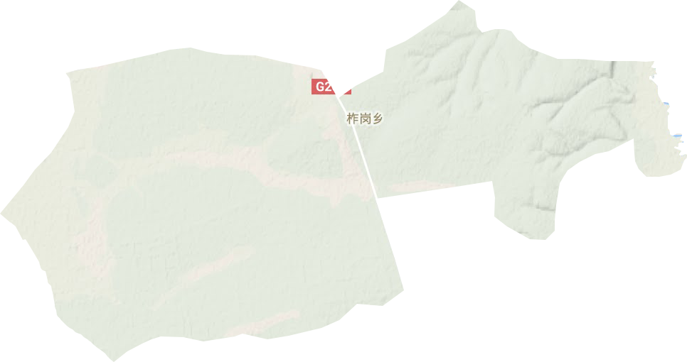 柞岗镇地形地图