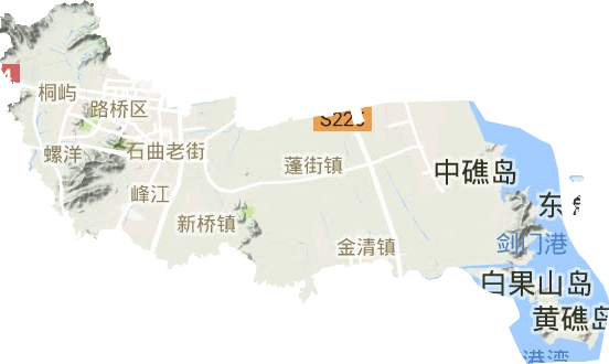 路桥区地形地图