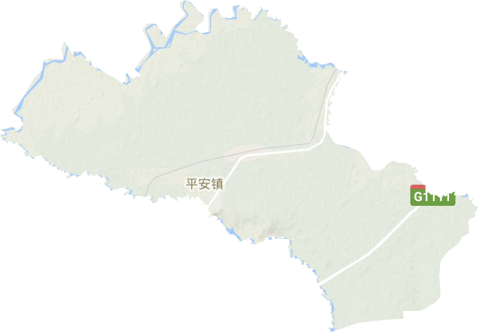 平安镇地形地图