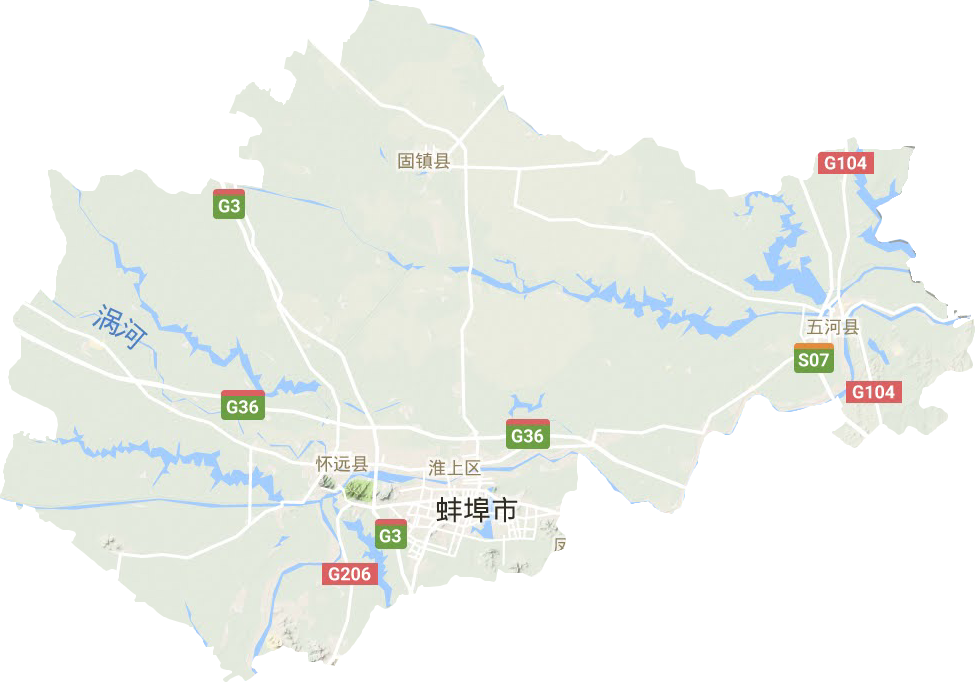蚌埠市地形地图