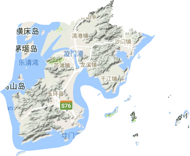 玉环市地形地图