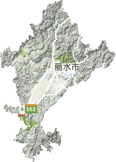 莲都区地形地图