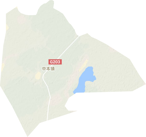 中本镇地形地图