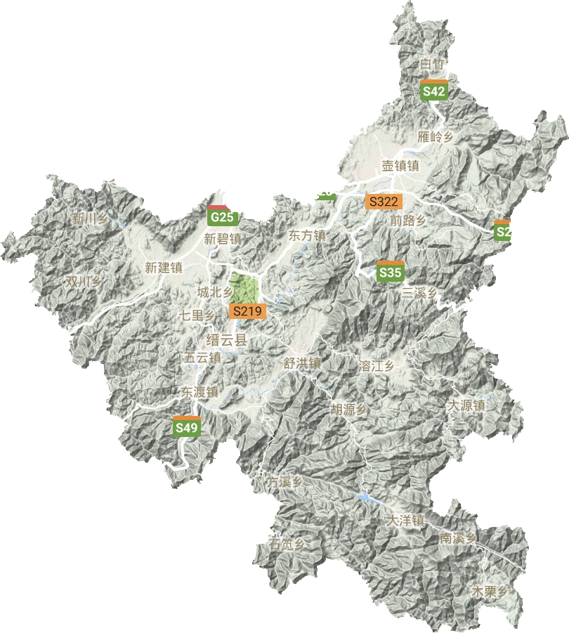 缙云县地形地图