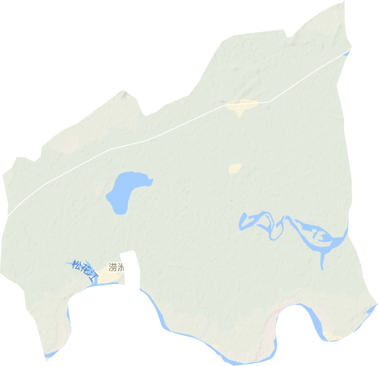涝洲镇地形地图