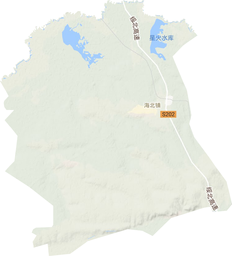 海北镇地形地图