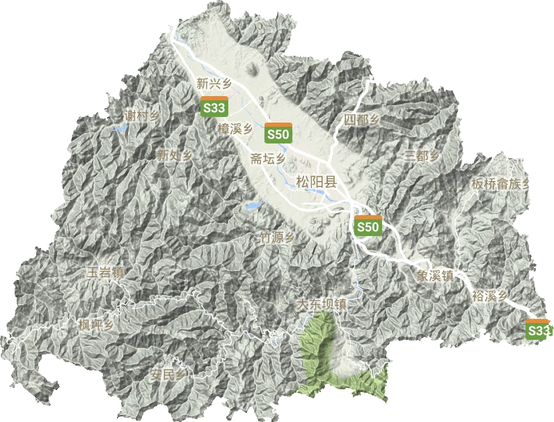 松阳县地形地图