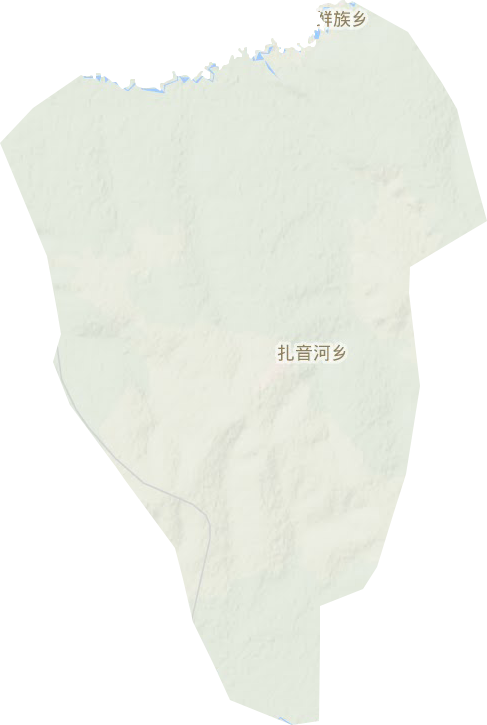 扎音河乡地形地图