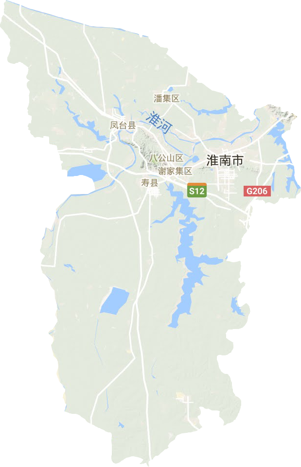 淮南市地形地图