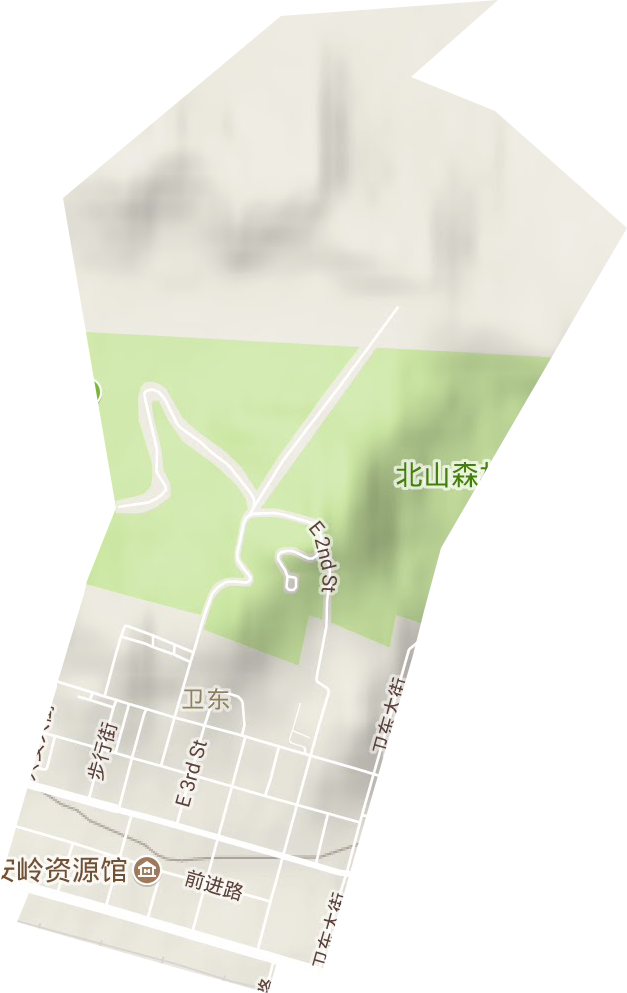 卫东街道地形地图