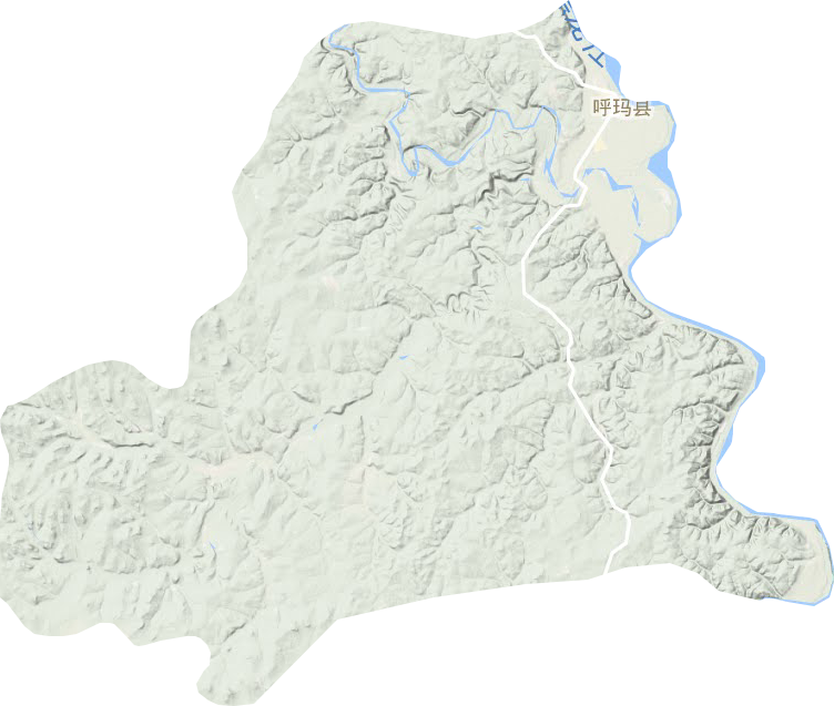 呼玛镇地形地图