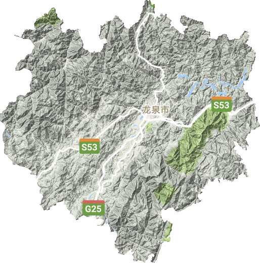 龙泉市地形地图