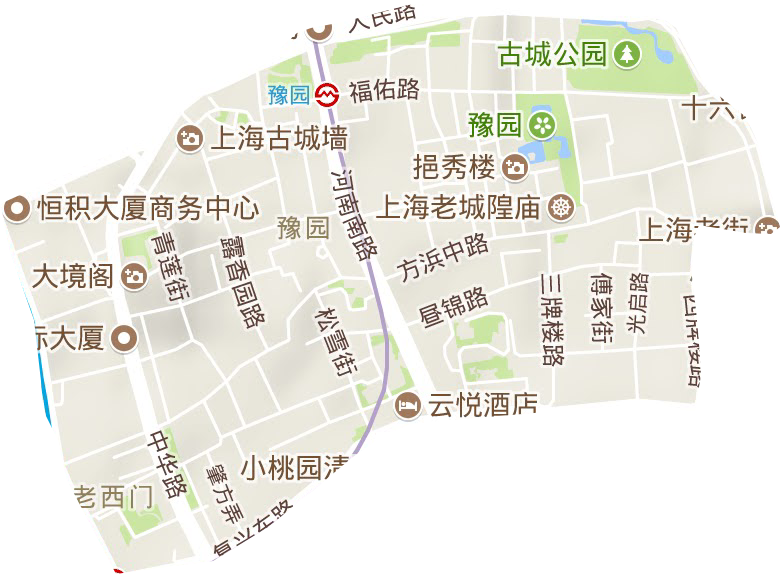 豫园街道地形地图