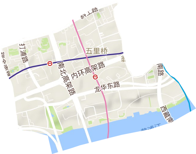 五里桥街道地形地图