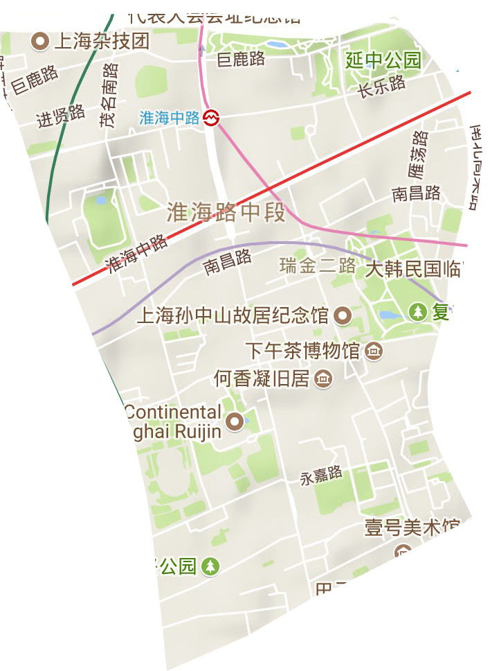 瑞金二路街道地形地图