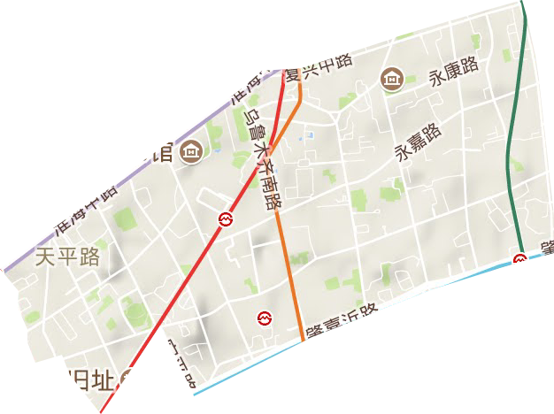 天平路街道地形地图