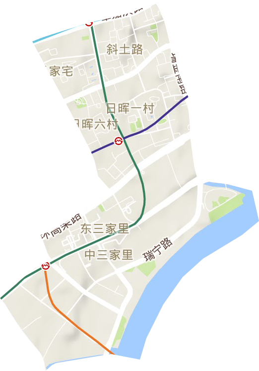 斜土路街道地形地图