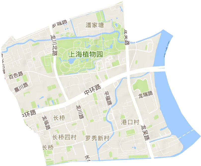 长桥街道地形地图