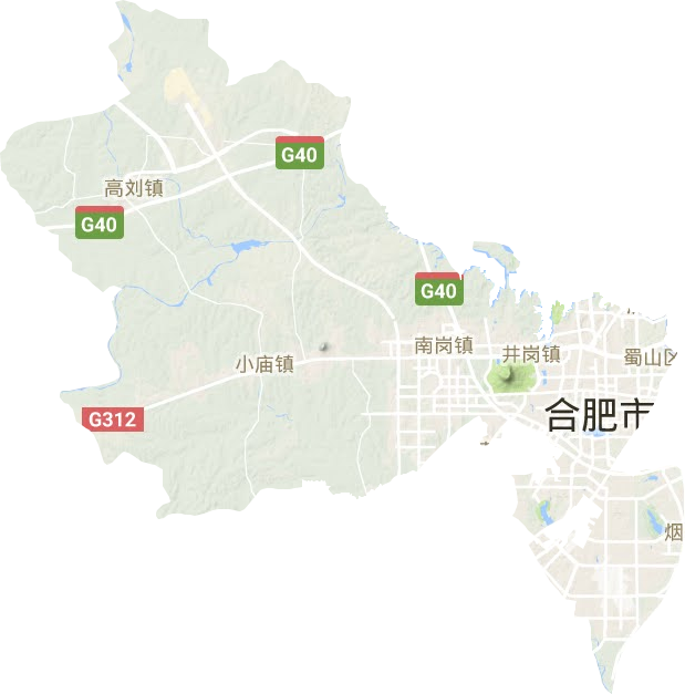蜀山区地形地图