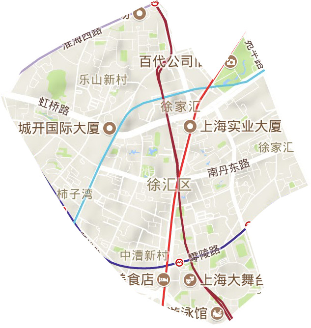 徐家汇街道地形地图