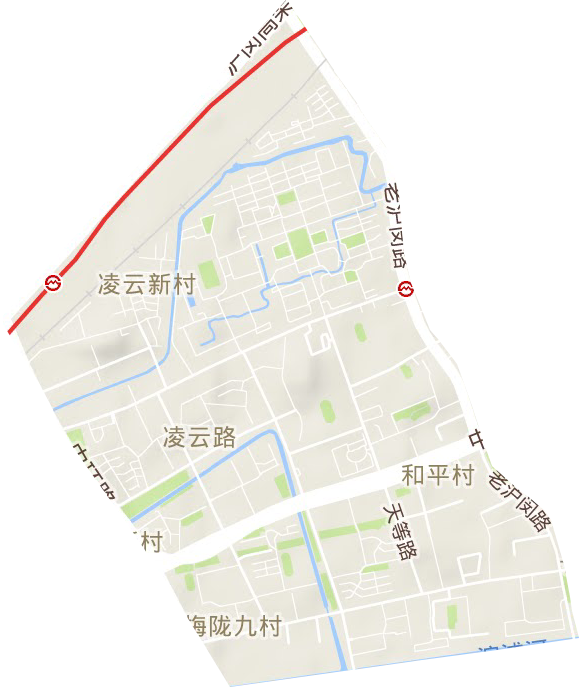 凌云路街道地形地图