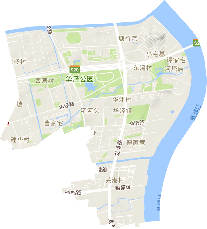 华泾镇地形地图