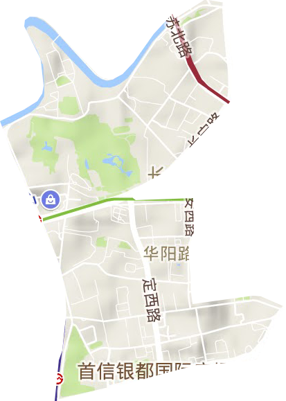 华阳路街道地形地图